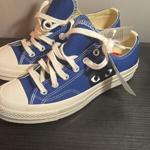 CDG Converse Chuck 70 Low Blue Heart Comme des Garcons Play Mens 6 Womens 8 New